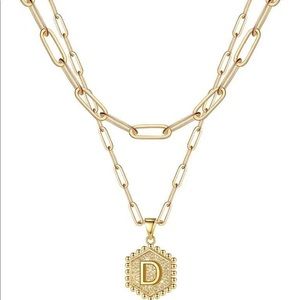 - D | 14 K Dainty Layered Initial Necklace for Women *NEW*